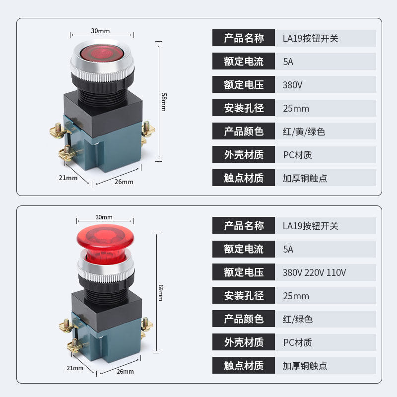 la19按钮开关自复位LA19-11点动圆形启动停止平头1开1闭机床开关,淘宝优惠券,粉丝福利购,淘宝优惠卷