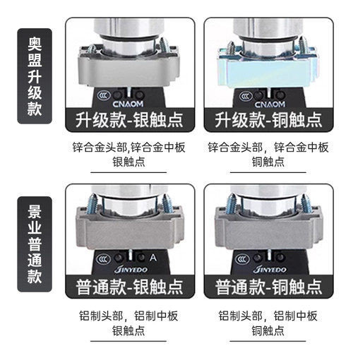 XB2按钮开关金属按压式急停自锁复位旋钮蘑菇头点动电源启动停止 - 图3