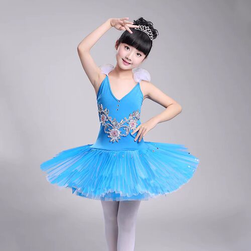 出租儿童芭蕾舞裙演出服小天鹅舞蹈裙女童孔雀开屏舞蹈服蓬蓬裙租 - 图2