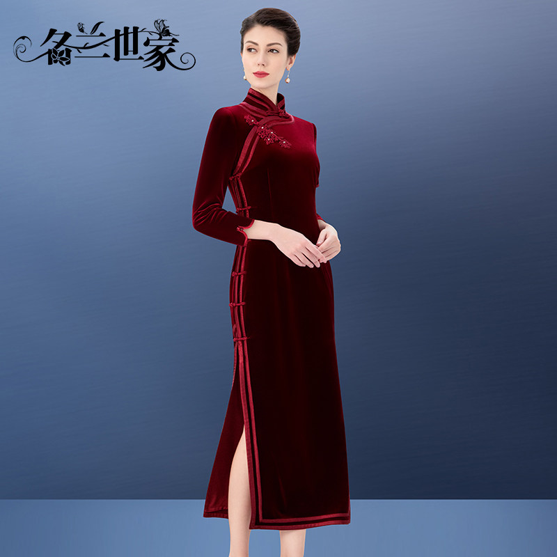 名兰世家妈妈婚宴旗袍礼服中国风日常可穿喜婆婆婚礼装改良新中式