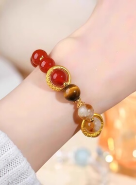 哪吒手链乾坤圈手串儿童手串男童女童平安扣手链8mm男孩宝宝礼物