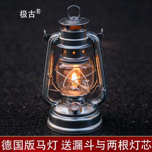 煤油灯小马灯复古老式怀旧手提露营灯野营营地帐篷灯装饰老油灯 - 图0