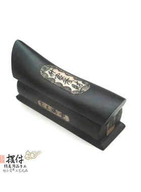 全手工雕刻柚木官财摆件