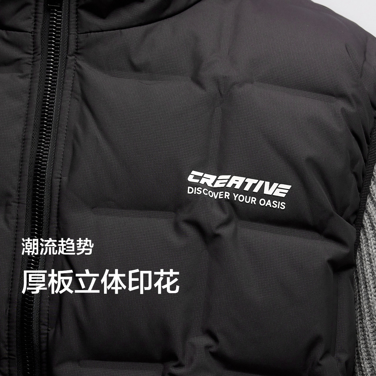 森马羽绒马甲男2024冬季新款立领印花肌理感外套叠穿内搭时尚百搭,淘宝优惠券,粉丝福利购,淘宝优惠卷