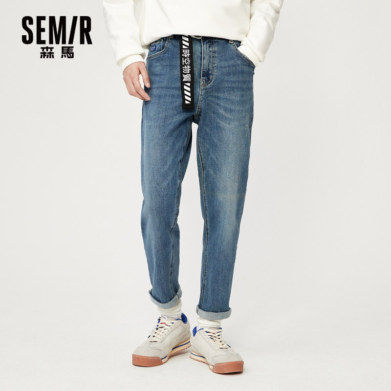 森马2020秋季男士潮流直筒牛仔裤 森马妙步牛仔裤
