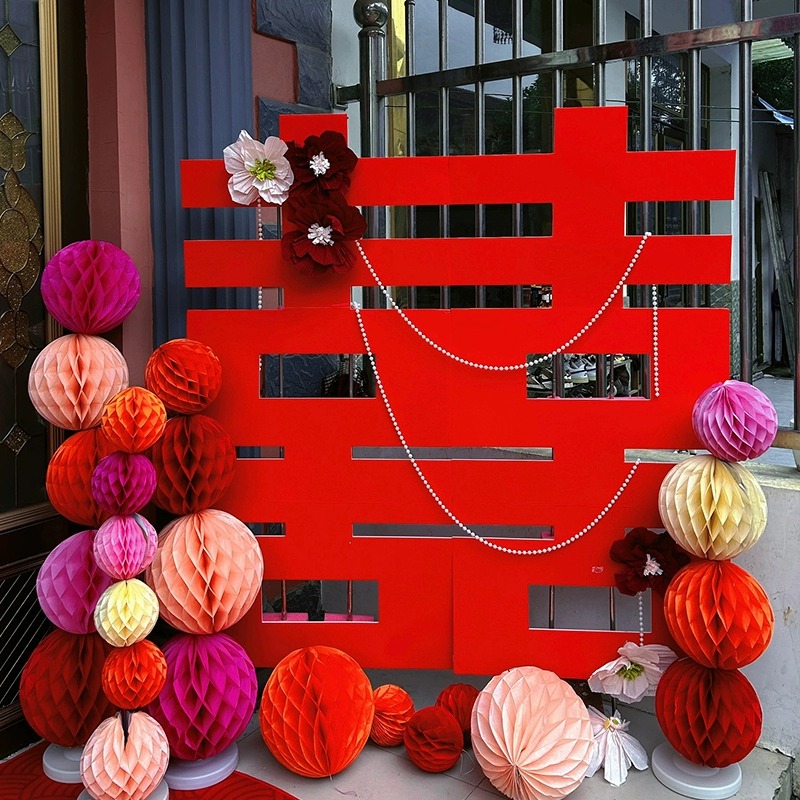 结婚订婚宴布置金色大喜字KT板立体双面巨大型摆件大幕布中式喜字 - 图2