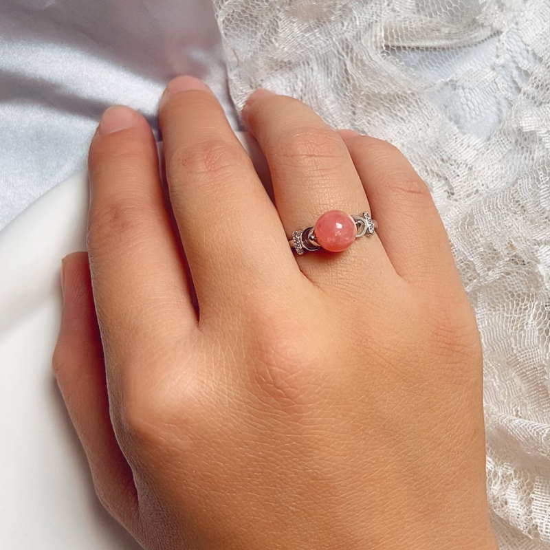 Natural rhodolite ring 925 sterling silver ring live