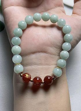 天然翡翠三合贵人十二生肖手链女