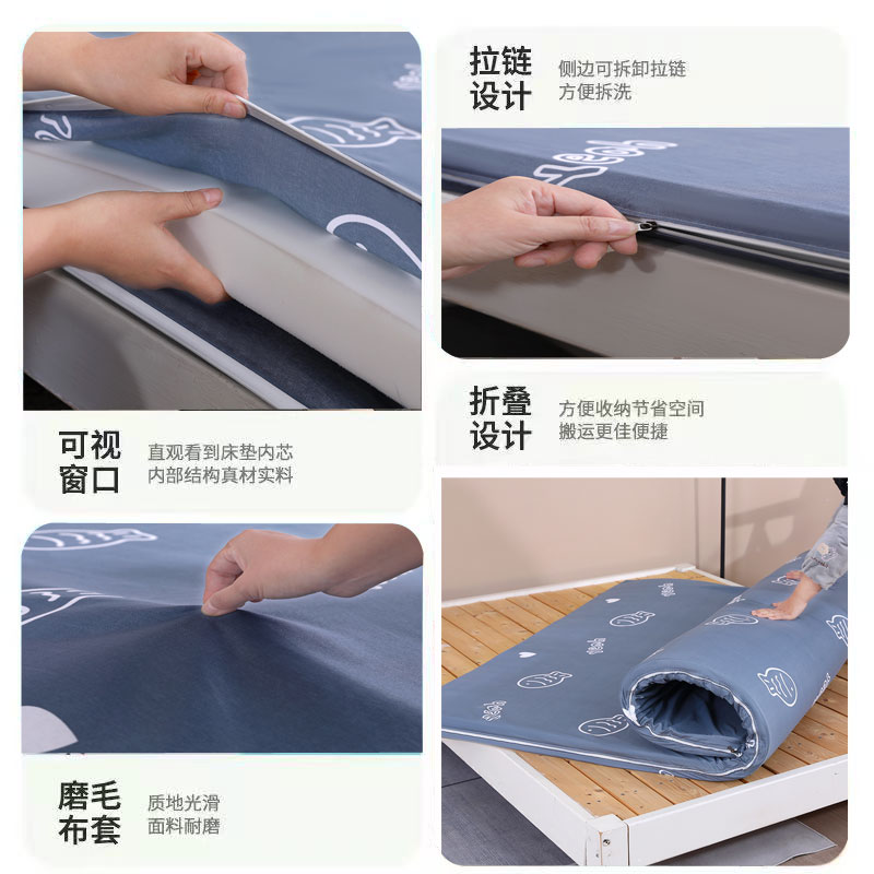高密度海绵床垫1.5米1.8米学生宿舍单双人加厚软硬褥垫榻榻米定制 - 图2