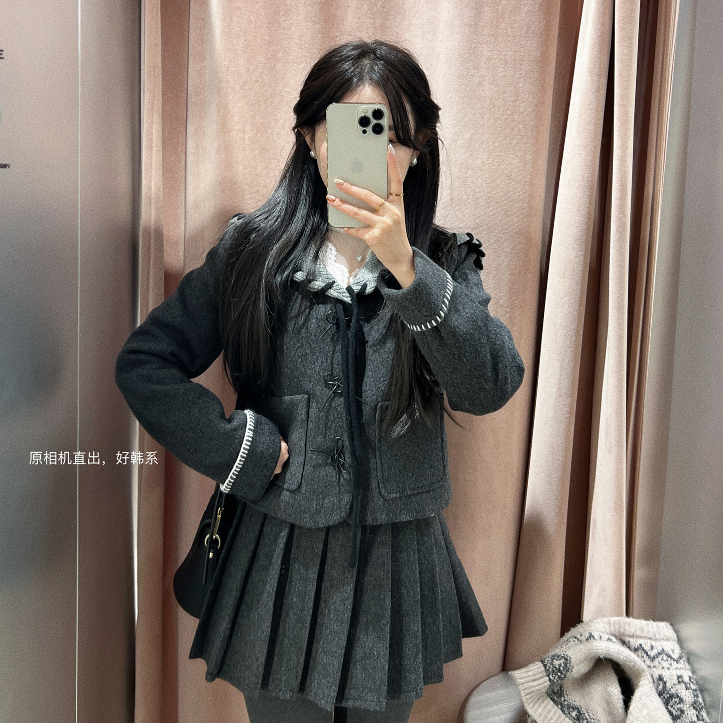 小小家 小个子小码冬季毛呢夹棉外套+厚款百褶半身裙套装甜美上衣,淘宝优惠券,粉丝福利购,淘宝优惠卷