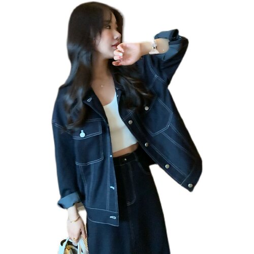 小小家宽松竹节棉牛仔外套22新款小个子小码休闲短上衣女150xs - 图3