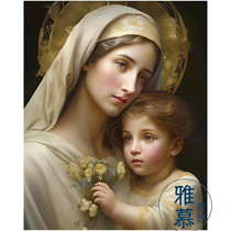 Printed DMC cross embroidered kit own embroidered living room European-style classical figure mother-son attachment 2