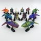 Bright silver bomber shark villain character figure ai mountain sea jing boss wooden stick man ornaments gift
