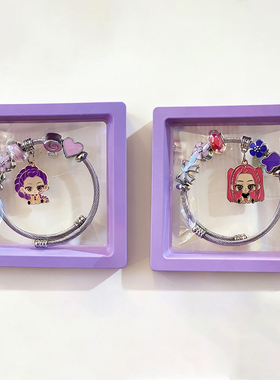 跨境爆款kpop猎魔女团鲁米手链女团三人老虎喜鹊儿童卡通手链手镯