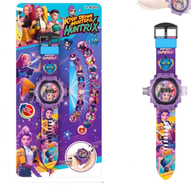 Cross-border new product kpop witch hunter group projection watch 24 patterns children's electronic luminous watch toy gift