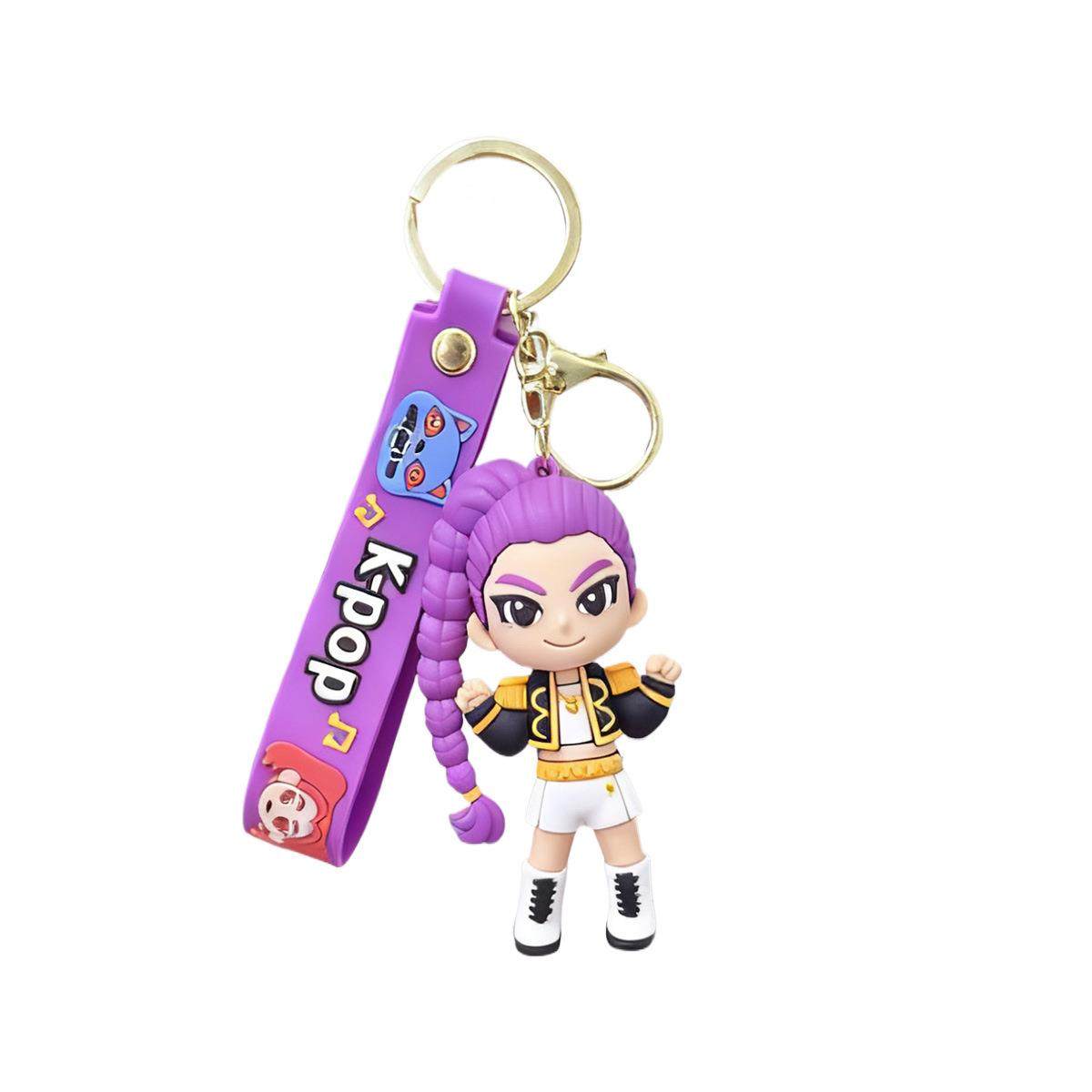 新款KPOP猎魔女团钥匙扣卡通动漫立体公仔挂件儿童学生手办小礼品,淘宝优惠券,粉丝福利购,淘宝优惠卷