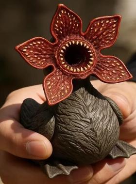 跨境新品Demogorgon Duck恐怖食人花3D立体树脂潮流桌面摆件玩具