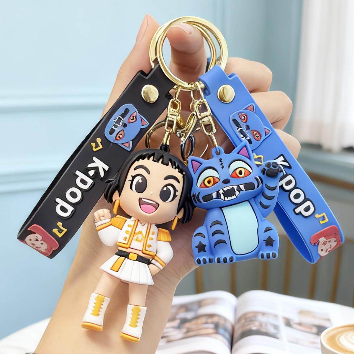 新款KPOP猎魔女团钥匙扣卡通动漫立体公仔挂件儿童学生手办小礼品,淘宝优惠券,粉丝福利购,淘宝优惠卷
