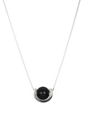 纯银黑色星空锁骨链生日礼物吊坠