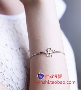 四叶草幸运韩版送女朋友银饰品