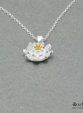 纯银吊坠手工立体脱俗风锁骨链