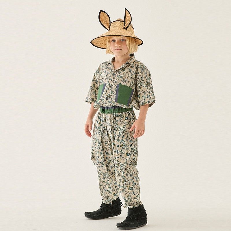 6Z 现货Little日本elfinfolk SS25男女宝复古纯棉衬衫裤套装,淘宝优惠券,粉丝福利购,淘宝优惠卷