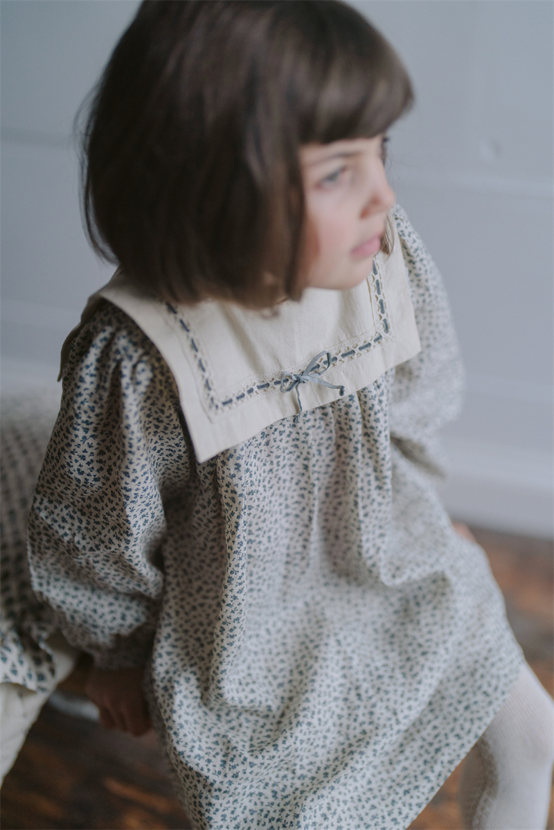 54little现货 Little Cotton Clothes FW23女宝碎花包屁衣连衣裙 - 图0