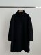 Simple stand collar mid-length alpaca coat designer