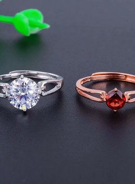 镀金圆9mm戒指可镶嵌莫桑石925