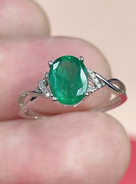 18k金 椭圆6*8mm 18K白金黄金玫瑰金戒指空托 可代镶嵌 GZ097