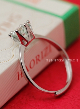 克拉戒指空托纯银纯银莫桑石皇冠