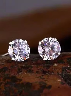 18k金 圆形3.5mm 5mm 4mm18k白金 黄金耳钉托 可代镶嵌