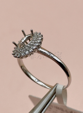 18k金椭圆4*6mm18K白金