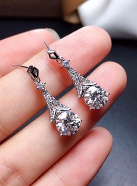 925银镀白金莫桑石吊坠