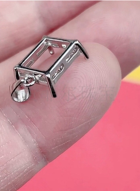 925纯银镀金 长方形10*12mm---9*11mm 吊坠空托 可以代镶嵌