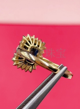 18k金 长方形8.2*10.2mm 18K白金 玫瑰金 黄金戒指空托 可代镶嵌