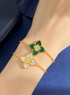 美丽如花绽放四叶草手链简约手饰