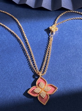 四叶草毛衣链全新配色诱人蔷薇粉