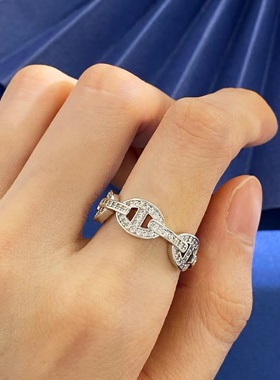 满钻猪鼻子戒指女华丽指间艺术