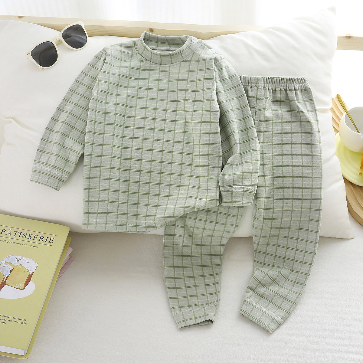 儿童德绒家居服套装男童女童秋冬保暖内衣中大童打底睡衣秋衣秋裤 - 图1