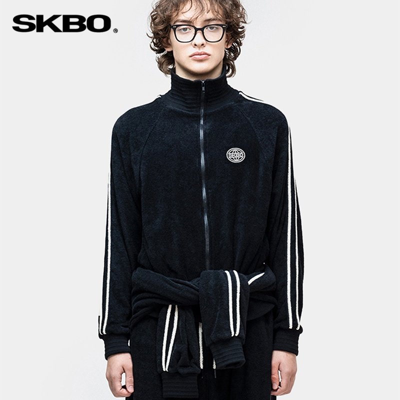 SKBO 春秋季灯芯绒休闲套装男女潮牌高级拉链立领开衫外套两件套,淘宝优惠券,粉丝福利购,淘宝优惠卷