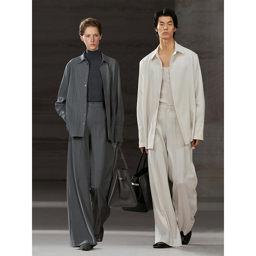 「 鹦鹉梨」COMMON VALUE 进口空气绒 法式休闲长袖衬衣23D0103