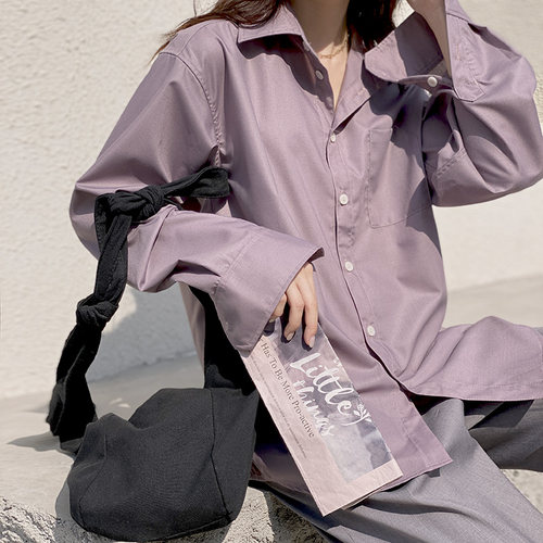 COMMON VALUE 「 龛 Niche 」法式长袖宽松衬衣 中性气质复古衬衫 - 图0