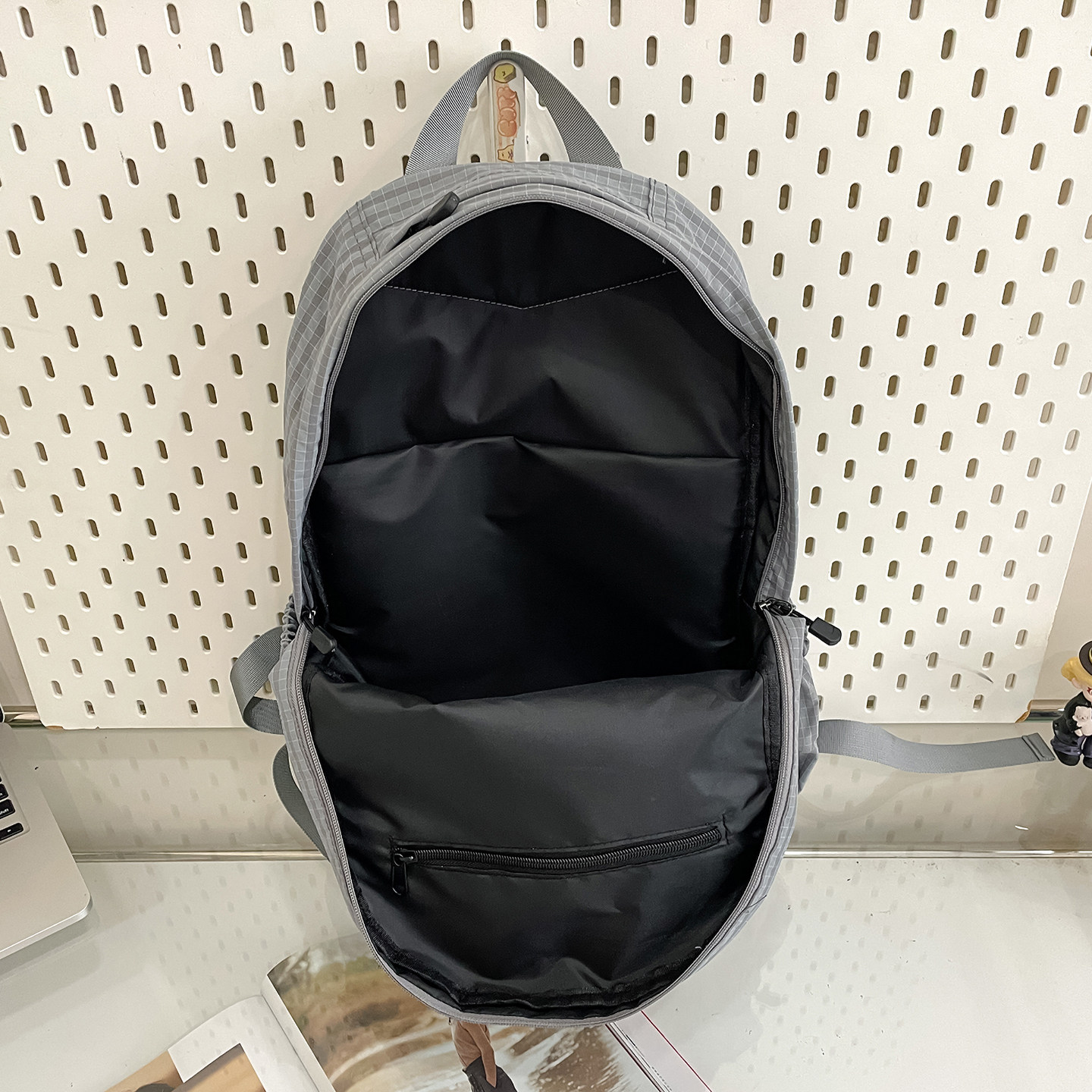 格纹双肩包男女大容量复古旅行背包大学生通勤书包简约尼龙防水包,淘宝优惠券,粉丝福利购,淘宝优惠卷