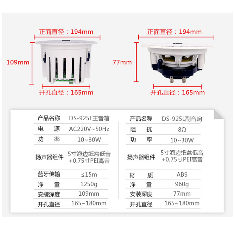 德国博士B&O音效音箱家用无线蓝牙音响嵌入式吸顶喇叭重低音喇叭 - 图0