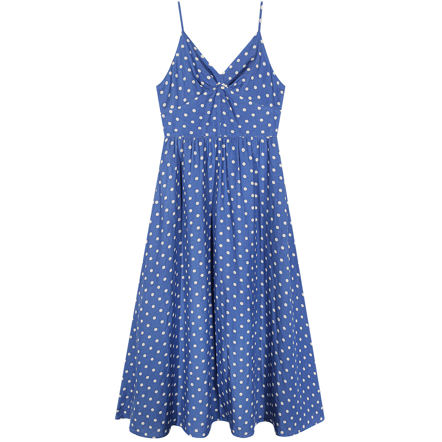 落落狷介 海边度假吊带连衣裙2025年新款波点吊带裙夏季亚麻收腰,淘宝优惠券,粉丝福利购,淘宝优惠卷