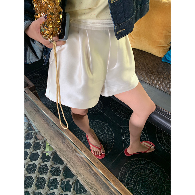 落落狷介裤子女2025新款小个子设计感短裤夏季阔腿裤松紧腰休闲裤,淘宝优惠券,粉丝福利购,淘宝优惠卷