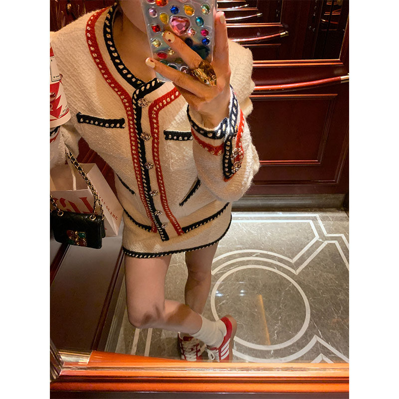 落落狷介 韩剧小香两件套装毛呢小香风套装裙女小个子穿搭一整套,淘宝优惠券,粉丝福利购,淘宝优惠卷