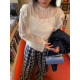Luoluojie ເສື້ອຍືດຊັ້ນລຸ່ມ lace 2 ຊັ້ນສໍາລັບແມ່ຍິງ