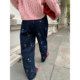 Luo Luo Gongjie embroided ກາງເກງ jeans ຂອງແມ່ຍິງ